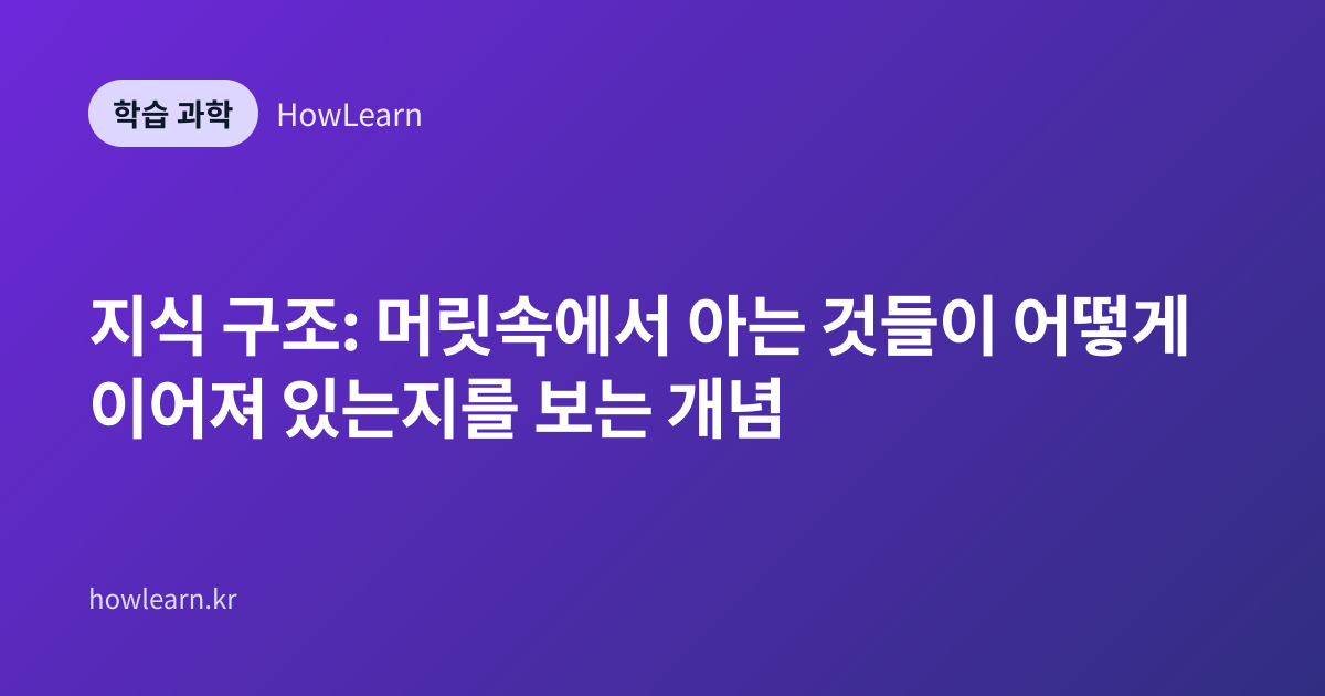 지식 구조: 머릿속에서 아는 것들이 어떻게 이어져 있는지를 보는 개념