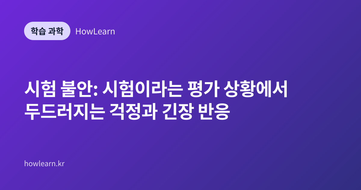 시험 불안: 시험이라는 평가 상황에서 두드러지는 걱정과 긴장 반응