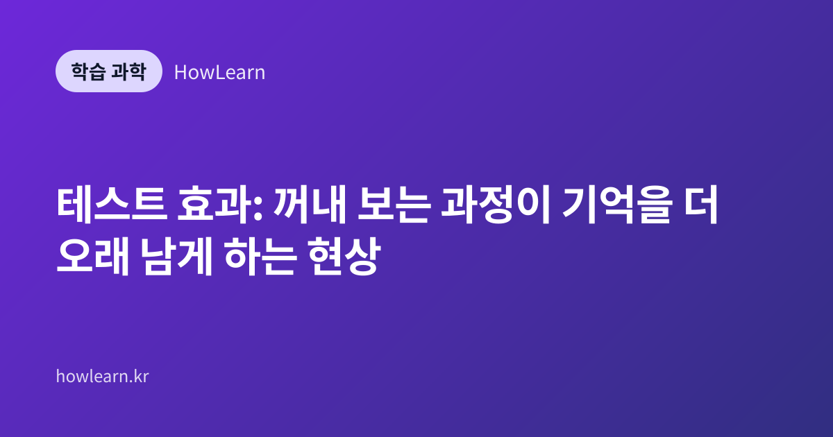 테스트 효과: 꺼내 보는 과정이 기억을 더 오래 남게 하는 현상